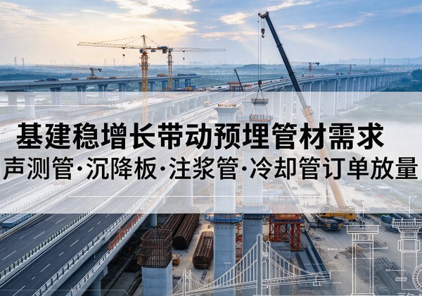 义县基建稳增长带动预埋监测管材需求，声测管、沉降板、注浆管订单持续放量